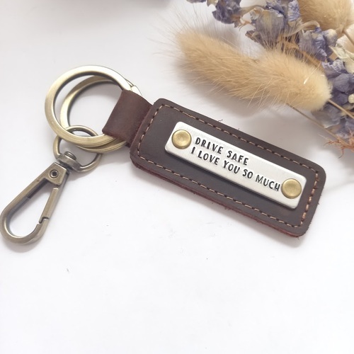 Brown Leather Keyring