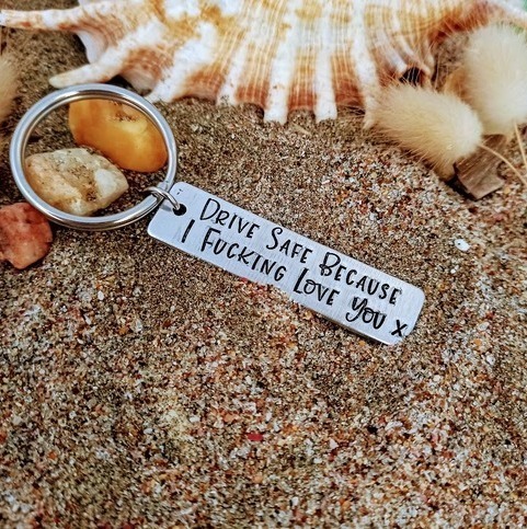 Salty As Drive Safe Keyring