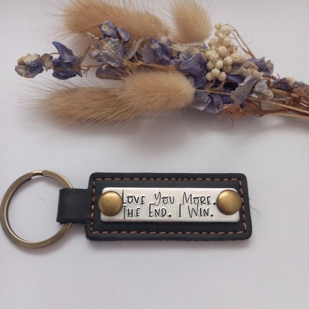 Black Leather Keyring