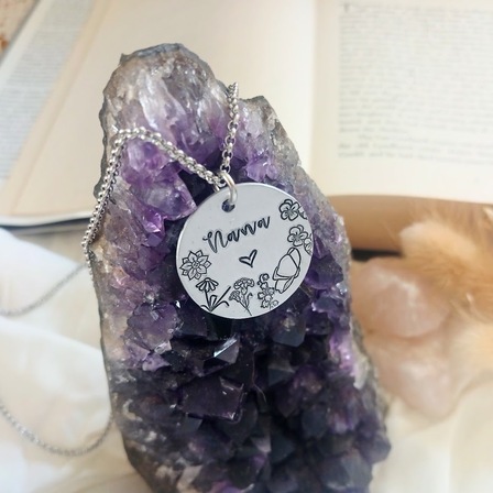 Birth Flower Name Pendant